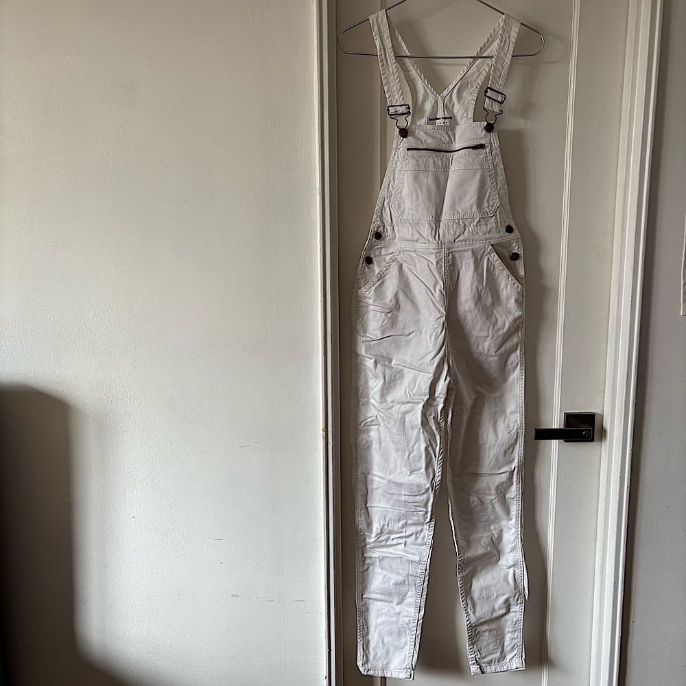 American Apparel White Overalls